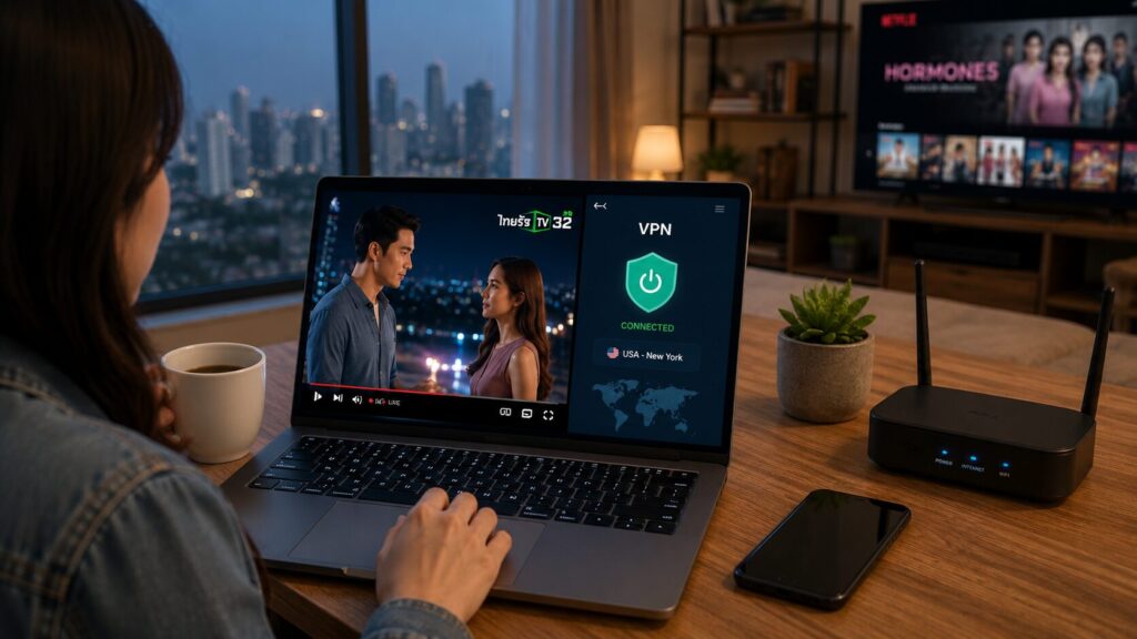 Alt Text: ใช้ VPN สำหรับใช้ในอเมริกา ดู Netflix ไทยและทีวีไทยจากต่างประเทศได้สบายๆ