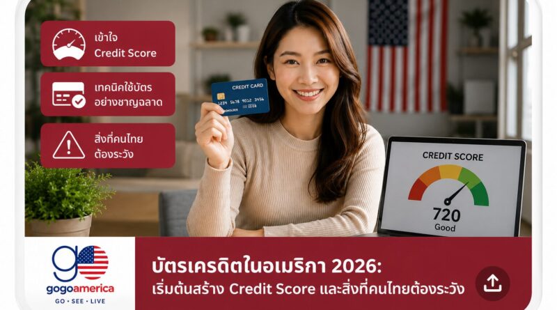 บัตรเครดิตในอเมริกา 2026 วิธีสร้าง Credit Score สำหรับคนไทย